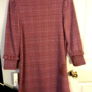 Massini size Small NWTA A-line dress with ruffle sleeve. Burgundy type color